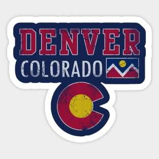 Retro Denver Colorado Flag Vintage Fade Sticker